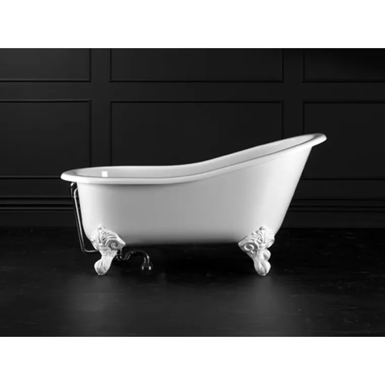 Shropshire Claw foot bath 1537 x 762mm, without overflow, with White Quarrycast feet