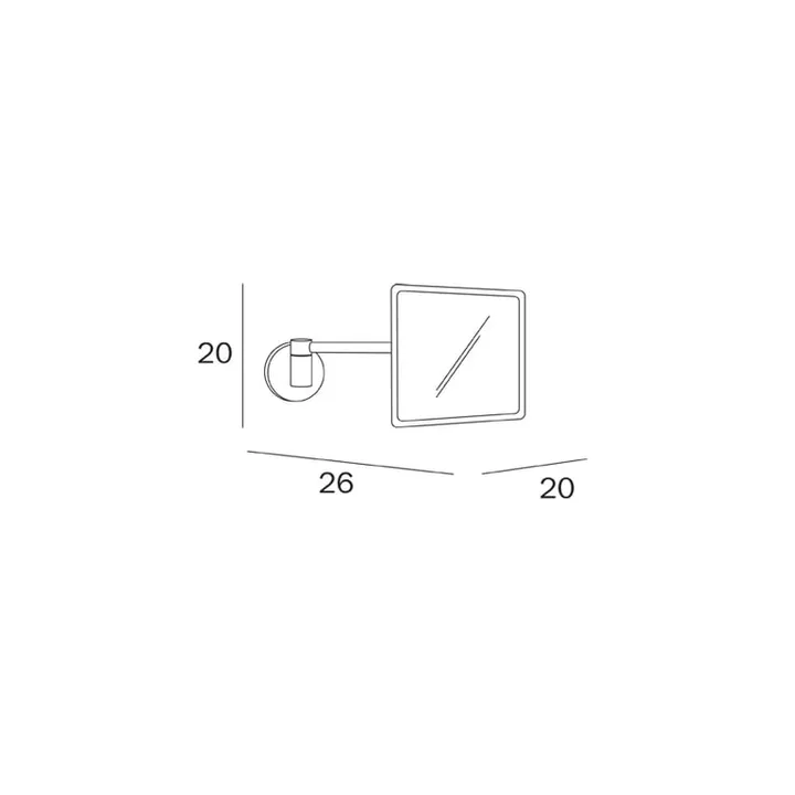 Inda Wall mtd magnifying mirror on joint pivot arm image