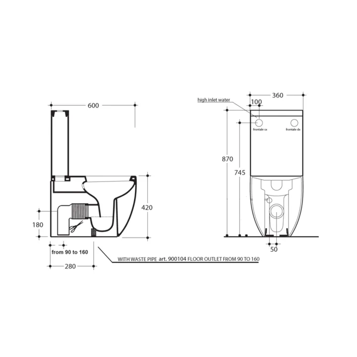 Flo Back to Wall suite #311701 - rear Water Supply only image