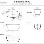 Barcelona 1500 Freestanding Bath 1500 x 724mm image