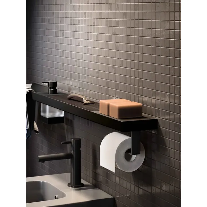 Indissima Toilet Roll Holder - Left - Matte Black image