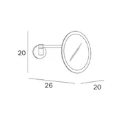 Inda Wall mtd magnifying mirror on joint pivot arm image