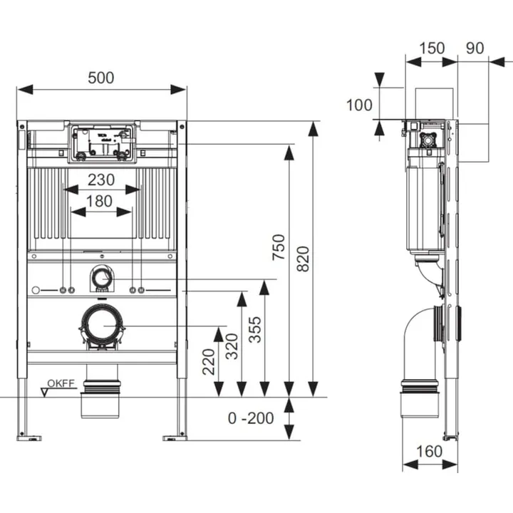 TECE 820mm Low Level Wall hung cistern WELS 4 Star rated image