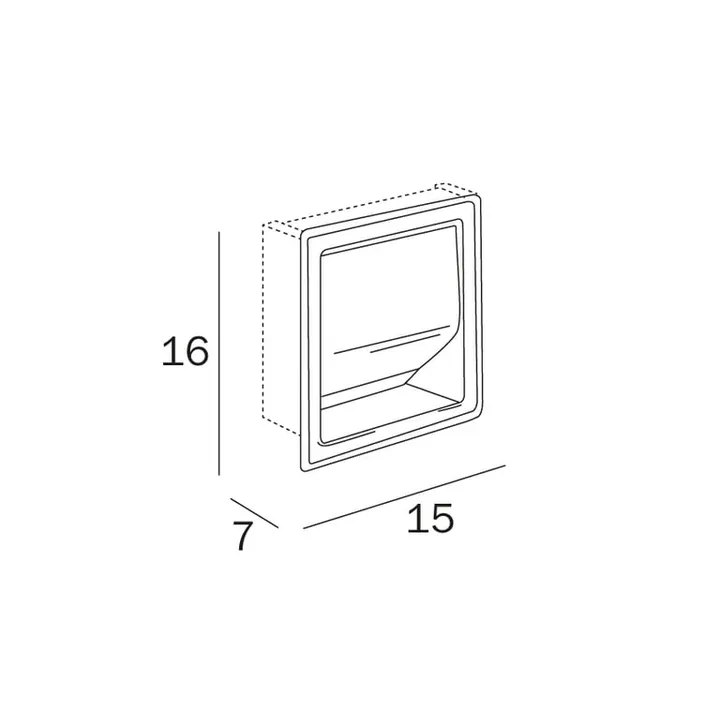 Hotellerie Recessed covered toilet roll holder - single image