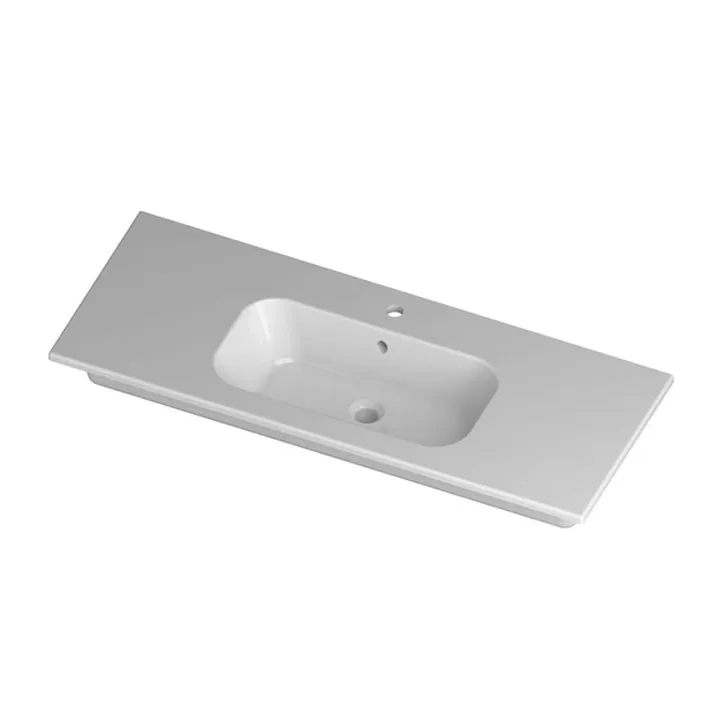 Perfetto Ceramic washbasin 1 Tap Hole 120cm - Matte White