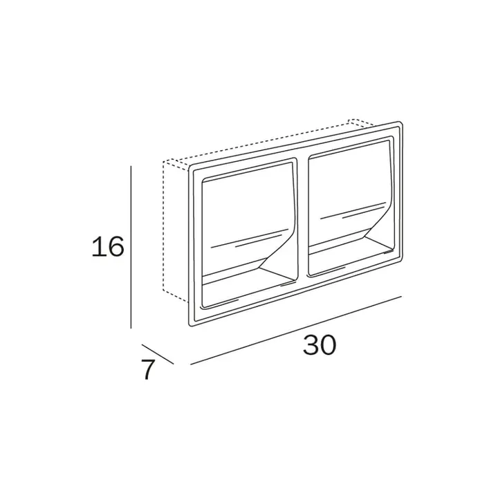 Hotellerie Recessed covered double toilet roll holder image