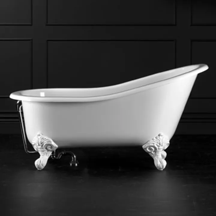 Shropshire Claw foot bath 1537 x 762mm, without overflow, with White Quarrycast feet