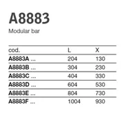 Indissima Modular Bar - 6 sizes available in 3 finishes - See Technical Sheet for codes etc image
