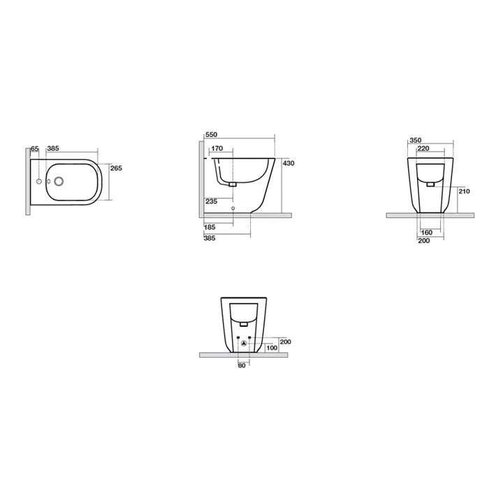 Tribeca Floor Mount Bidet - 1 Tap Hole image