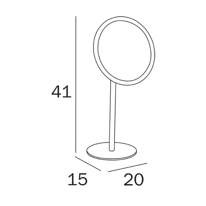 Round bench mounted magnifying mirror image