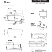 Eldon back to wall bath 1749 x 850mm, without overflow image