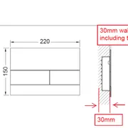 TECEsquare Metal II Flush button - Chrome button image