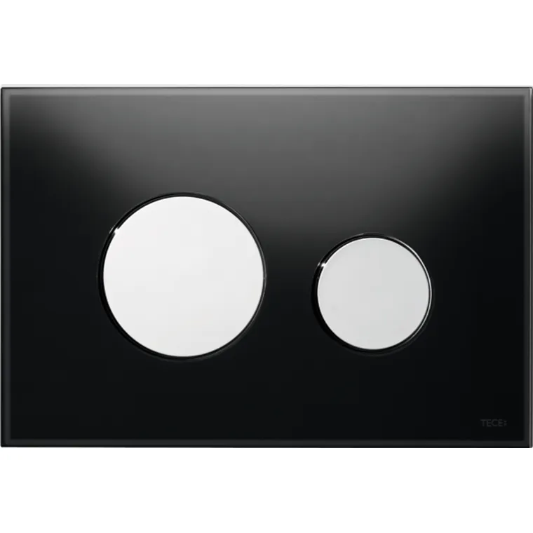 TECEloop Glass Flush button - Black Glass Chrome buttons
