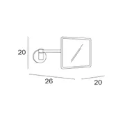 Inda Wall mtd magnifying mirror on joint pivot arm image