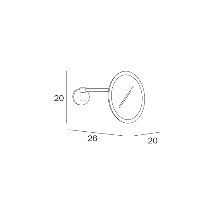 Inda Wall mtd magnifying mirror on joint pivot arm image