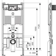 TECE 8cm Wall Hung Cistern, Front button installation only image