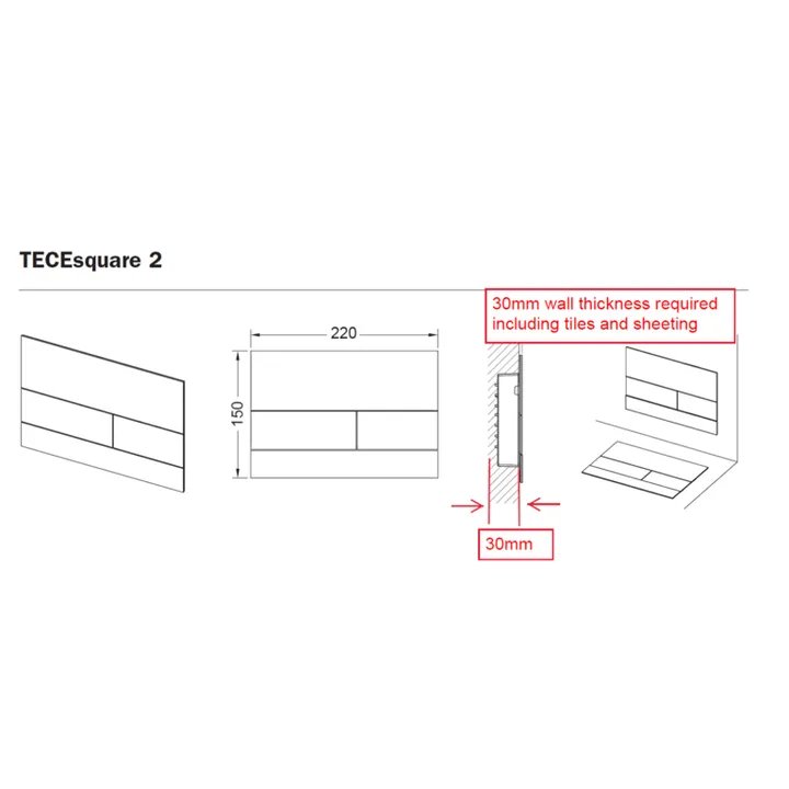 TECEsquare Metal II Flush button - White Gloss button image