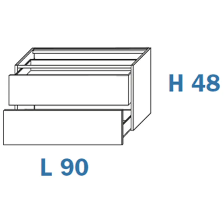 Perfetto Bathroom Furniture 90cm 2 drawer image