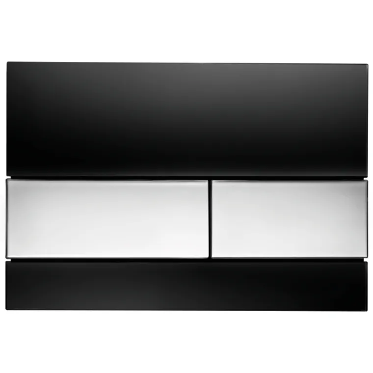 TECEsquare Glass Flush button - Black Glass Chrome buttons